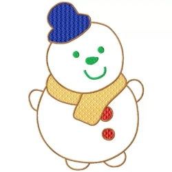 Snowmen With Cap Embroidery Design