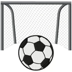 Soccer Football Goal Post Machine Embroidery Design