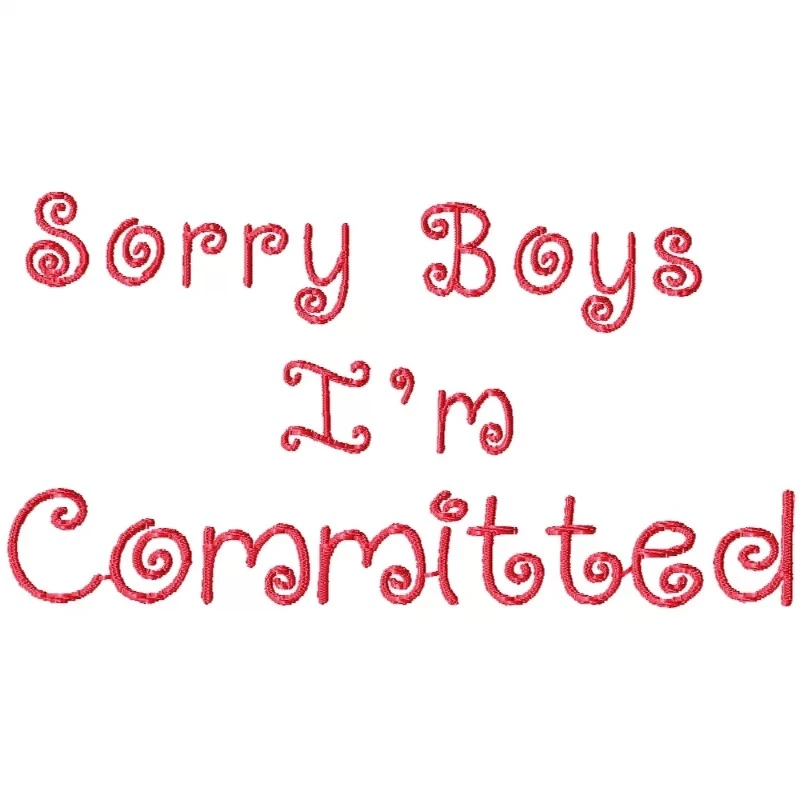 Sorry Boys I am Comitted Vintage Embroidery Design