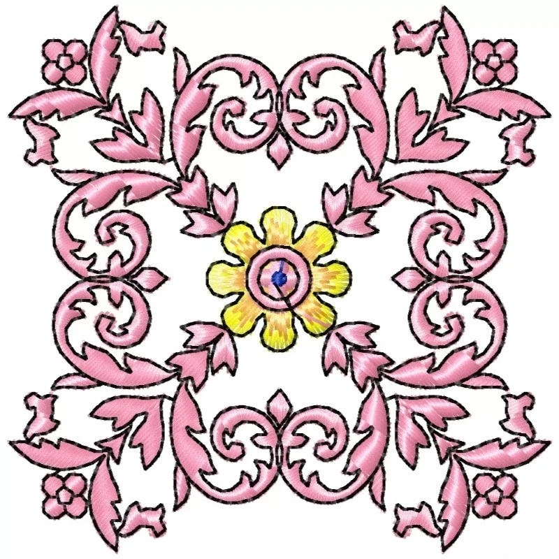 Square Floral Embroidery Design Square Floral Embroidery Design