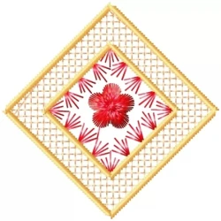 Square with Flowers Embroidery Design