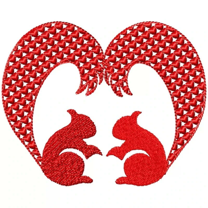 Squirrels In Love Machine Embroidery Design_Embroideryshristi Squirrels In Love Machine Embroidery Design_Embroideryshristi