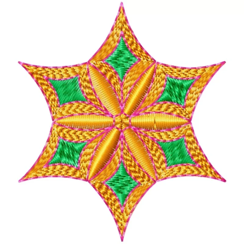 Star Floral Indian Machine Embroidery Design