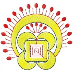 Sun Floral Embroidery Design
