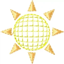 Sun Motif Filled Embroidery Design