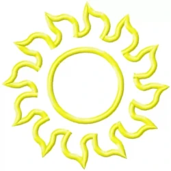 Sun Outline Machine Embroidery Design