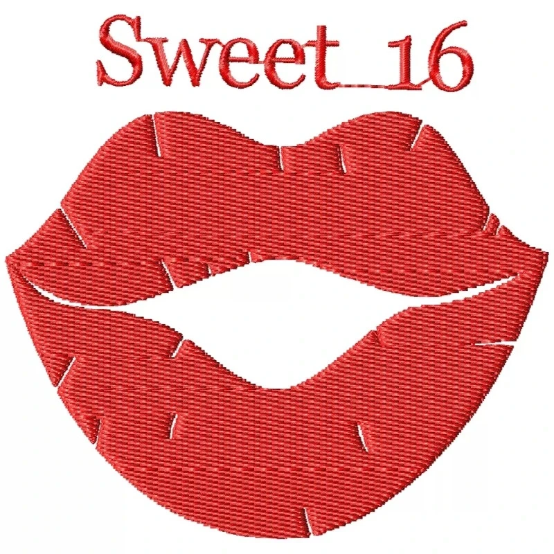 Sweet 16 Embroidery Design Sweet 16 Embroidery Design
