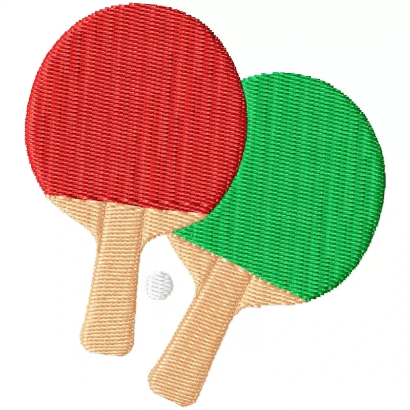 Table Tennis With Ball Embroidery Design Table Tennis With Ball Embroidery Design
