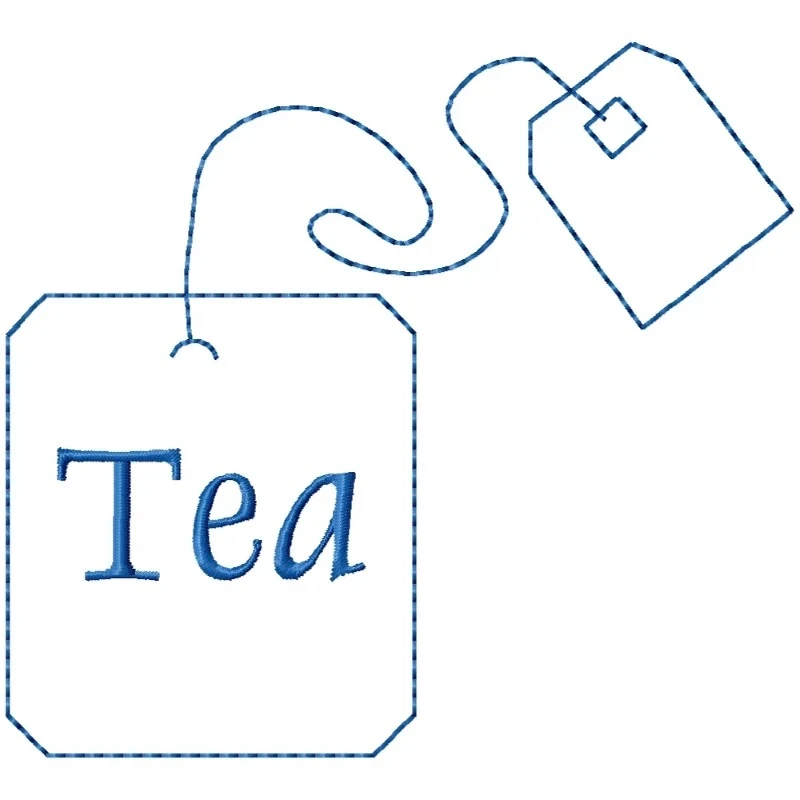 Tea Bag Outline Machine Embroidery Tea Bag Outline Machine Embroidery