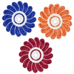 Three Colorful Flower Embroidery Design