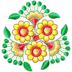 Three Flowers Decor Embroidery Design