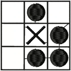 Tic Tac Toe Game Embroidery Design