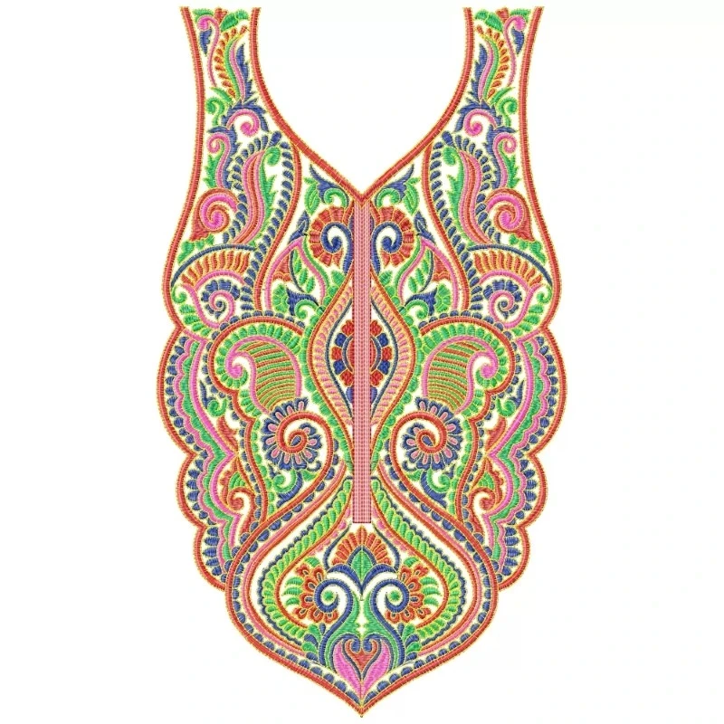 Traditional Indian Bridal Neckline Embroidery Design Traditional Indian Bridal Neckline Embroidery Design