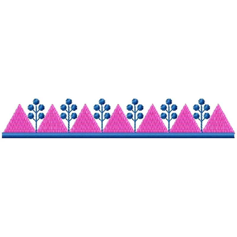 Triangle Floral Embroidery Border Design Triangle Floral Embroidery Border Design