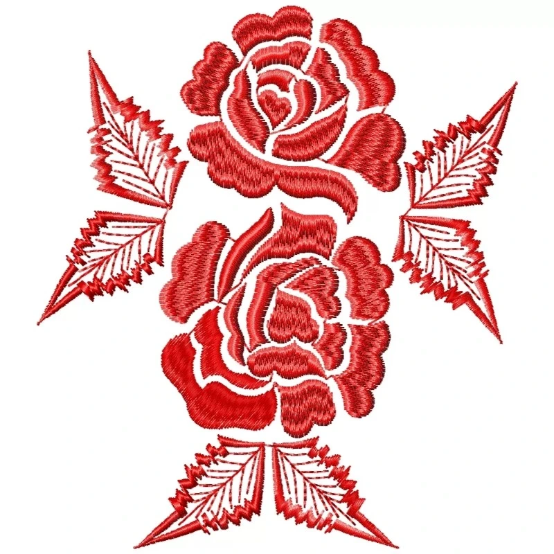 Twin Roses Embroidery Design