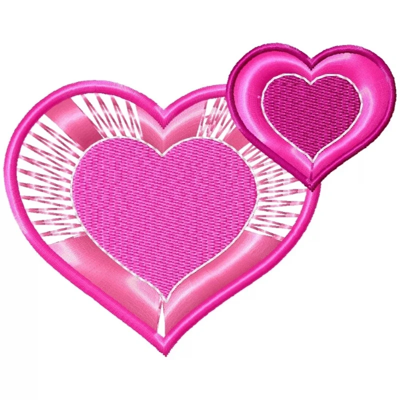 Two Hearts Embroidery Design For Valentine