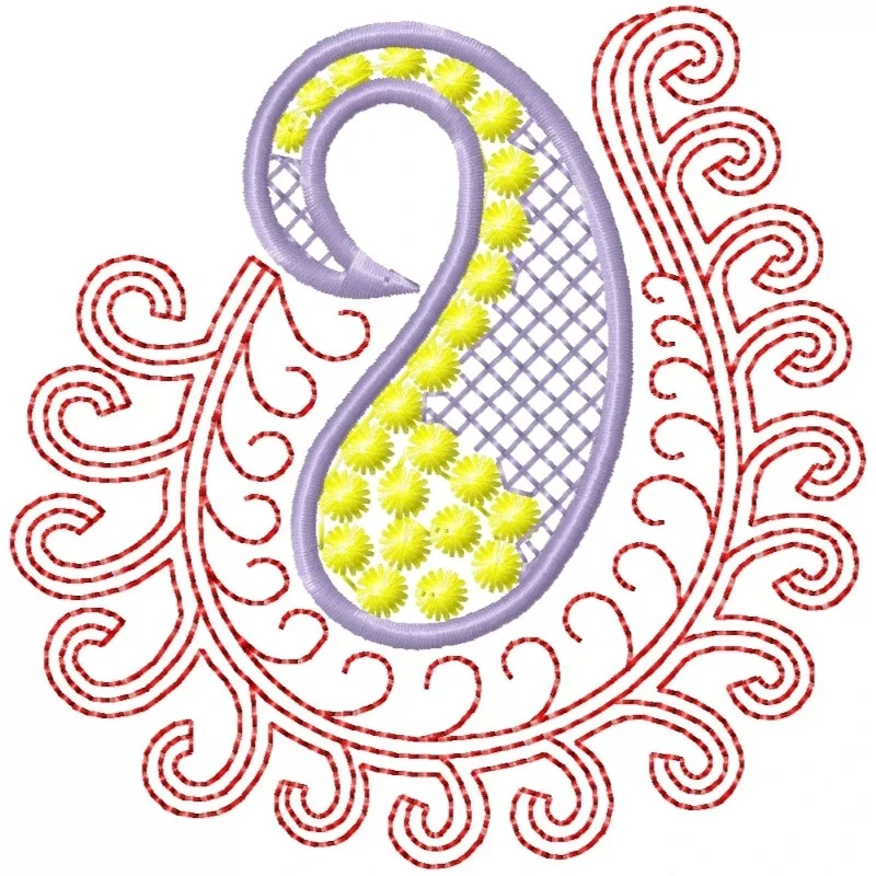 Unique Floral Paisley Embroidery Design Unique Floral Paisley Embroidery Design