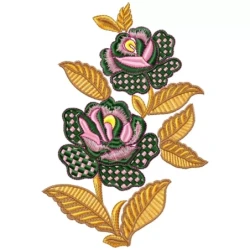 Unique Roses With Leaves Embroidery Design