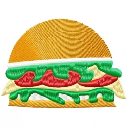 Vegetable Burger Embroidery Design