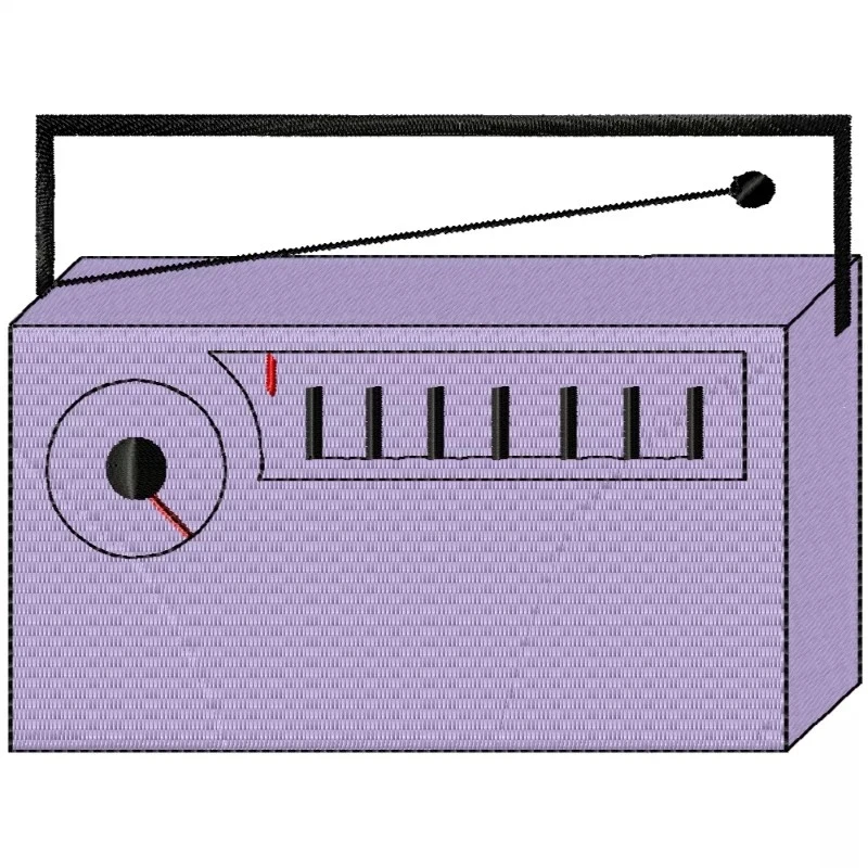 Vintage Radio Embroidery Design Vintage Radio Embroidery Design