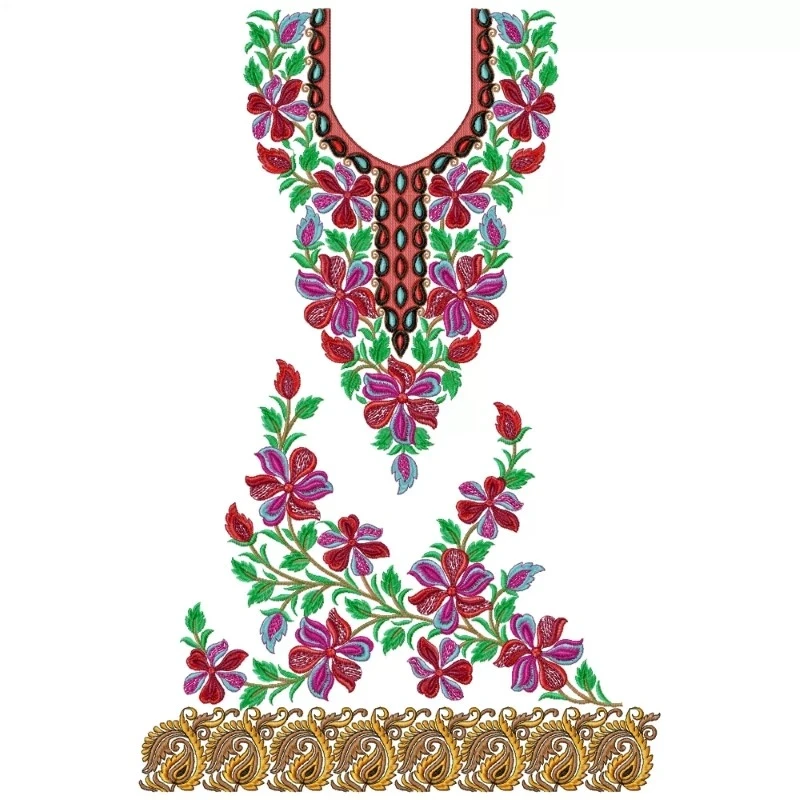 Wild Flowers Indian Embroidery Dress Design Wild Flowers Indian Embroidery Dress Design