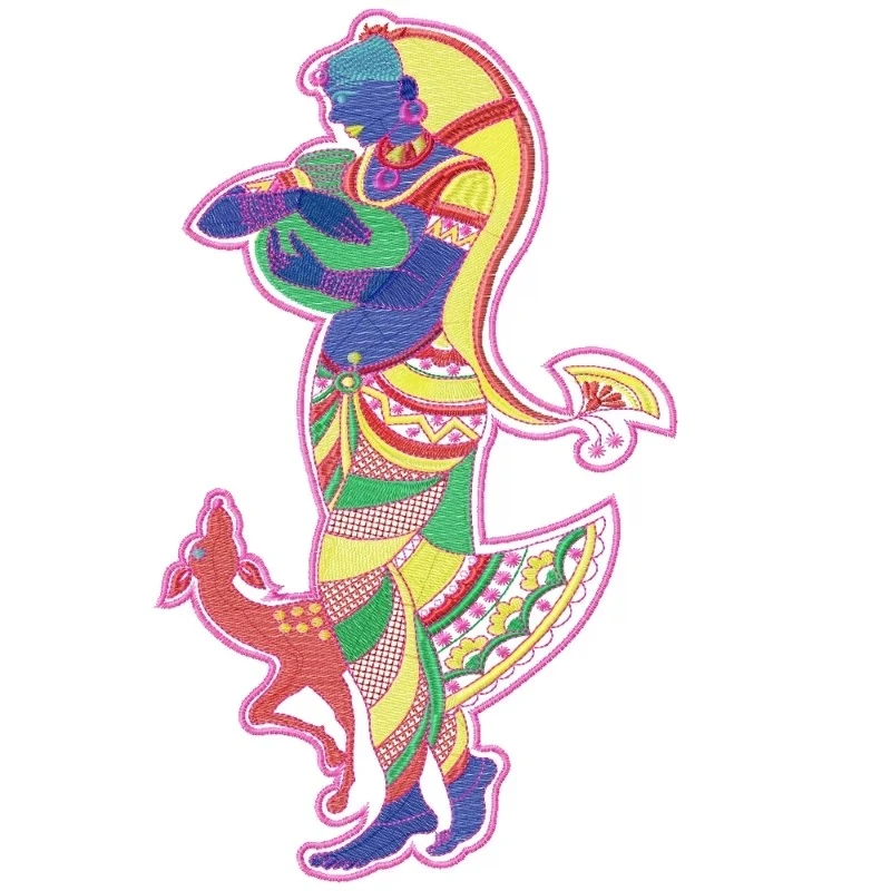 Women Figurehead With Deer Embroidery Design Women Figurehead With Deer Embroidery Design