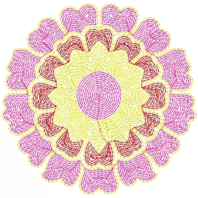Line Art Circle Embroidery Design