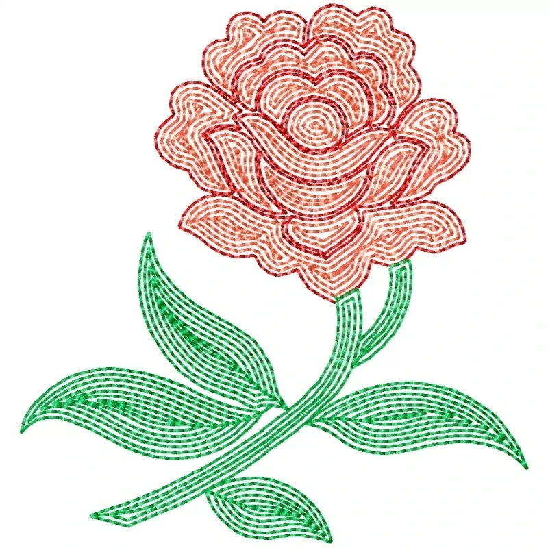 Line Art Rose Embroidery Design Line Art Rose Embroidery Design