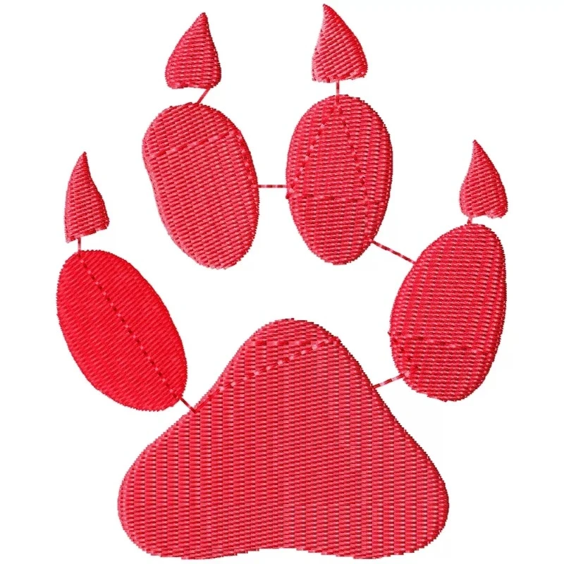 Lion Wild Animal Paw Embroidery Design