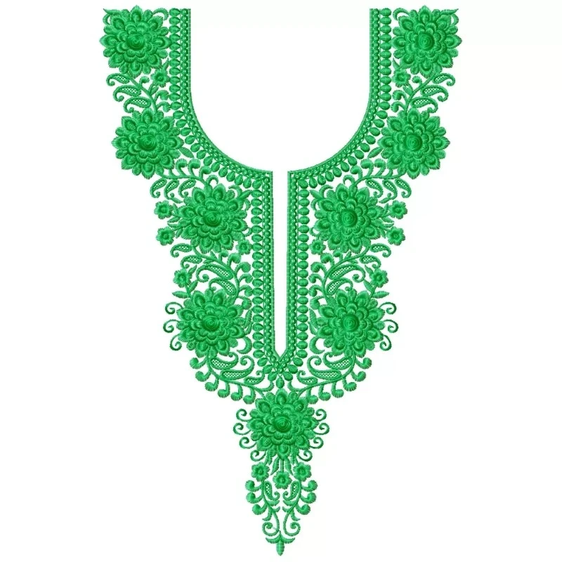Long Neckline Pattern Emroidery Long Neckline Pattern Emroidery