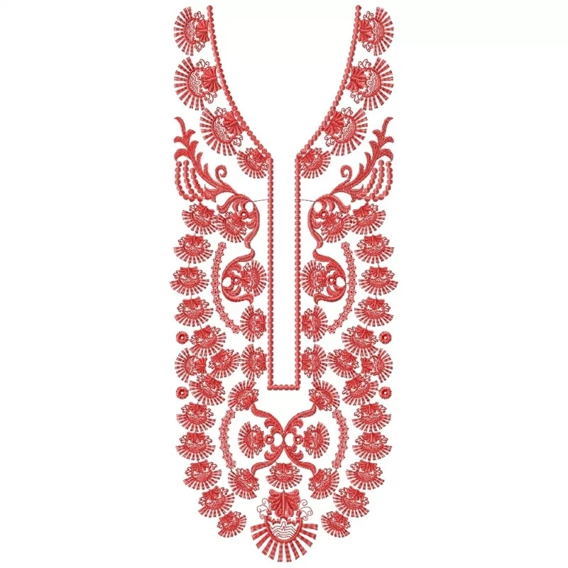 Long U Shaped Single Color Neckline Design