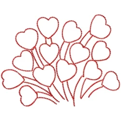 Lots Of Hearts Embroidery Design