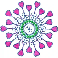 Lots of Hearts Floral Embroidery Design
