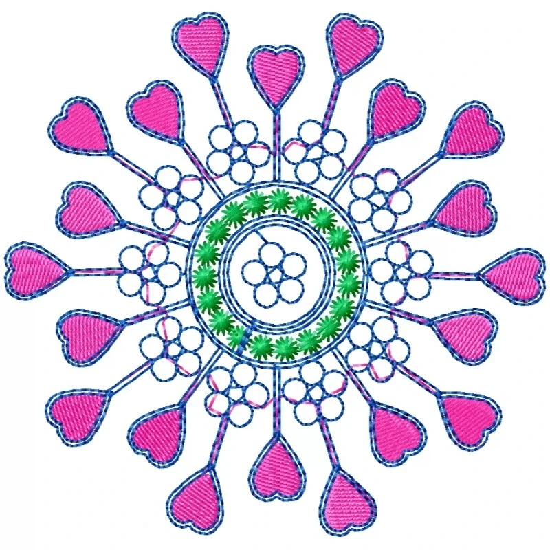Lots of Hearts Floral Embroidery Design Lots of Hearts Floral Embroidery Design