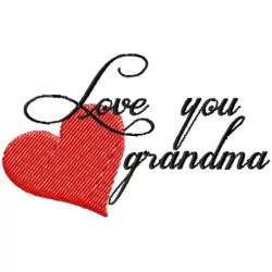Love Grandma Embroidery Design
