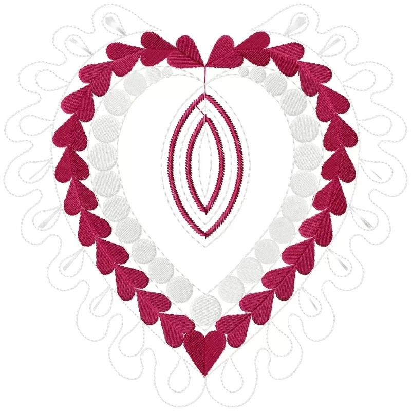 Love Heart Valentine Embroidery Design