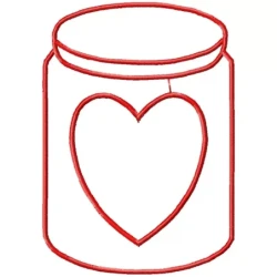 Love Jar Heart Embroidery Design