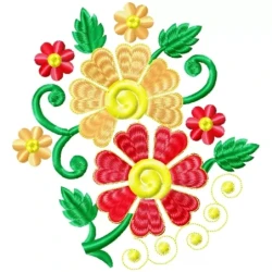 Lovely Floral Macine Embroidery Design Freebie