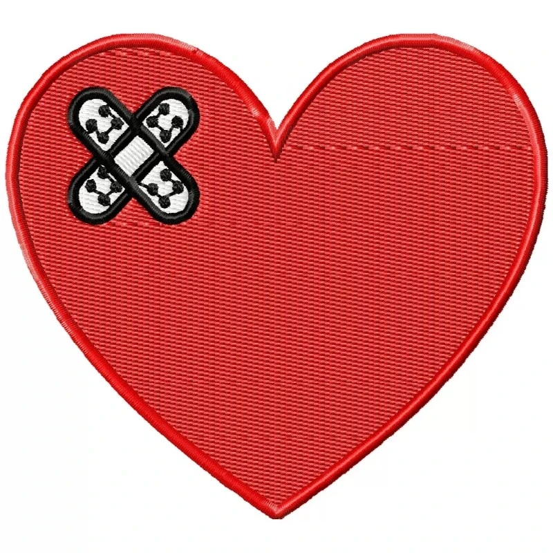 Medical Bandages Heart Embroidery Design Medical Bandages Heart Embroidery Design