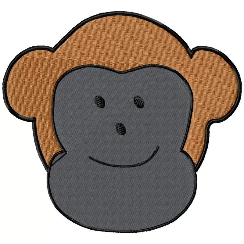 Monkey Face Embroidery Design Monkey Face Embroidery Design