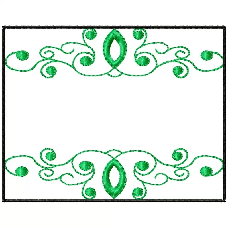 Monogram Rectangle Frame Embroidery Design