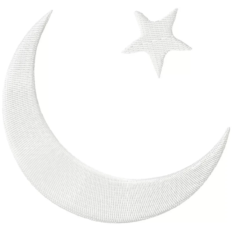 Moon Star Embroidery Design