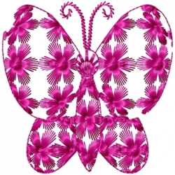 Motif Filled Butterfly Embroidery Design