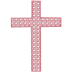 Motif Filled Cross Embroidery Design