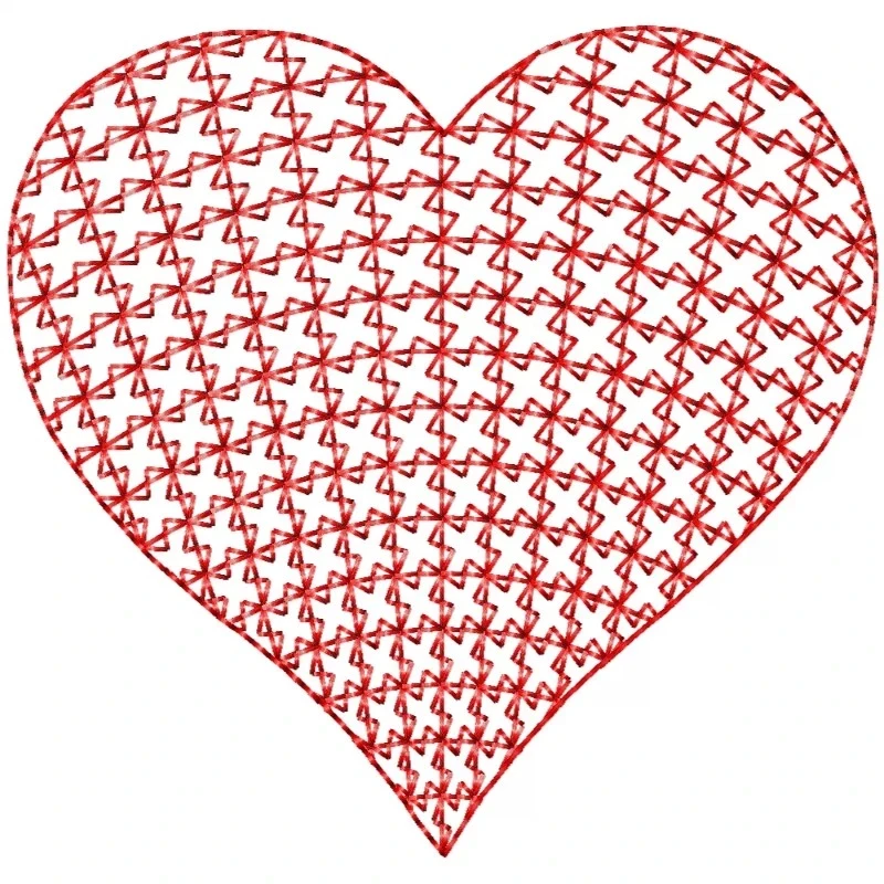 Motif Filled Heart Embroidery Design Motif Filled Heart Embroidery Design