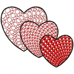 Motif Filled Hearts Embroidery Design