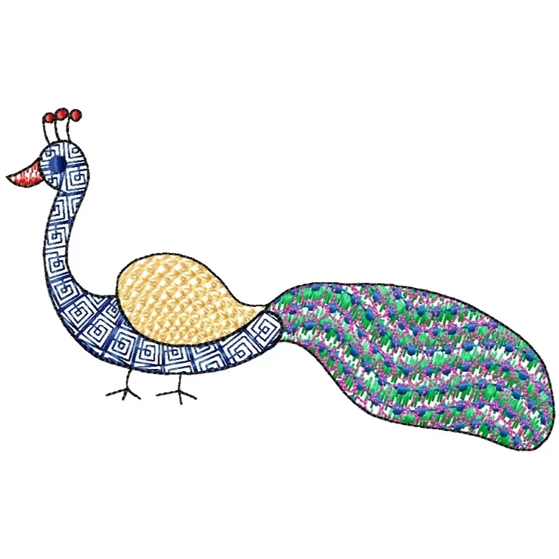 Motif Filled Peacock Embroidery Design Motif Filled Peacock Embroidery Design