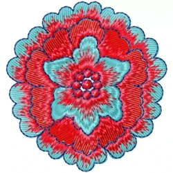 Multi Color Blended Floral Machine Embroidery Freebie