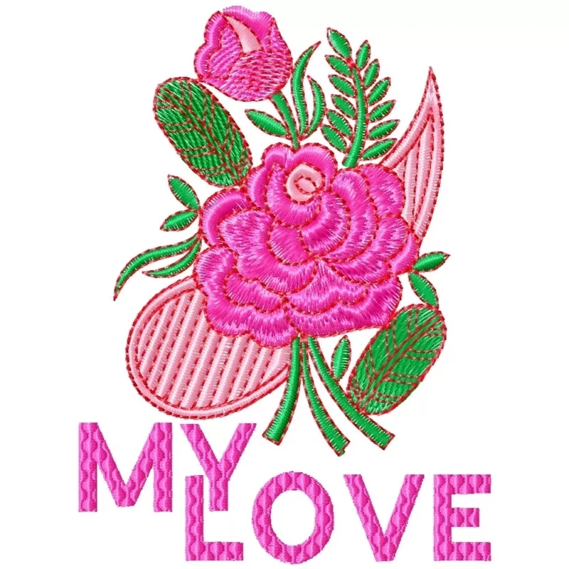 My Love Roses Embroidery Design My Love Roses Embroidery Design