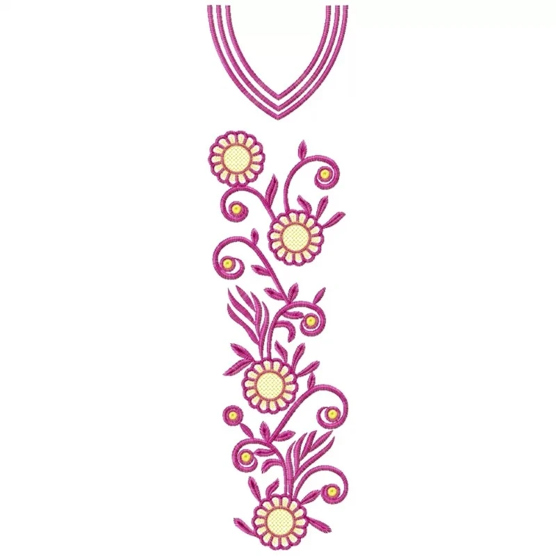 Neckline With Full Dress Embroidery Design Neckline With Full Dress Embroidery Design